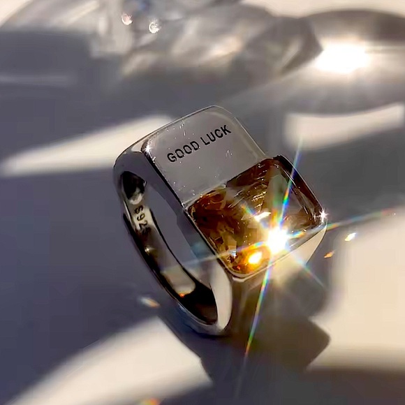 STERLING SILVER CITRINE RING - Picture 1 of 12